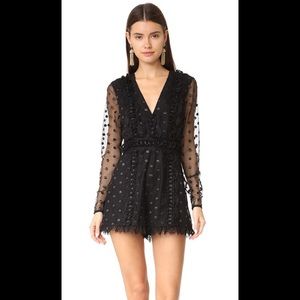 ALEXIS SAMIRA Romper Mesh Black Polka Dot NWT Mini Jumpsuit NWT Going-Out New